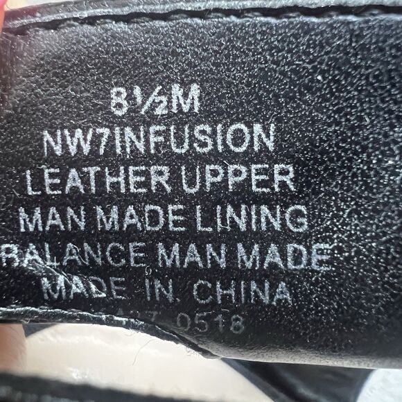 New Nine West Infusion Black Leather Heeled Sandals Women 8.5 M Ankle Strap - Picture 13 of 16